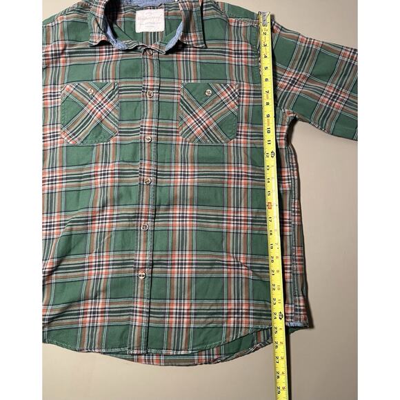 Original Weatherproof Vintage Button Up Shirt Men’s L Green Plaid - Picture 7 of 8
